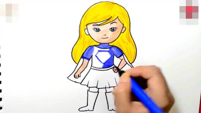 早教育儿简笔画,画一个女超人,教宝宝勇敢独立