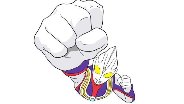 帅气登场的迪迦奥特曼儿童卡通简笔画