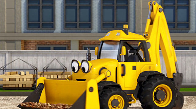 巴布工程师:黄色挖土机准备好了材料,开始制作混凝土了