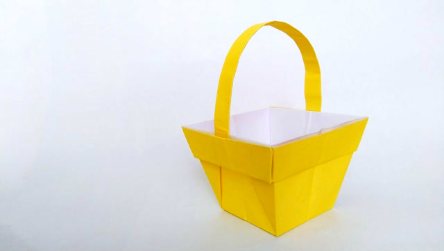 儿童手工作业:手把手教你制作折纸小篮子,适合小朋友的手工教程