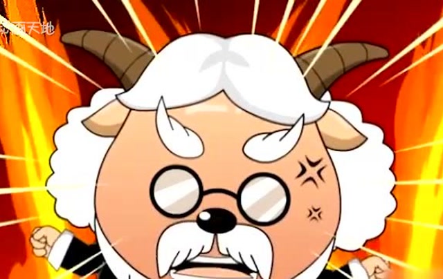 喜羊羊与灰太狼村长发现了沸羊羊十分自私的行为之后很生气