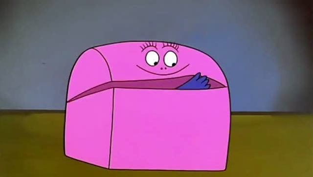 巴巴爸爸变成了一个可爱的小箱子,这能装什么呢