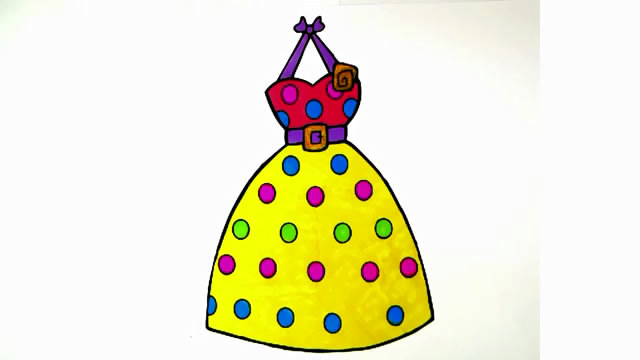 儿童简笔画:漂亮斑点裙子