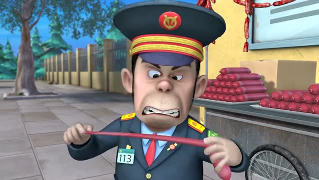 路上的警察不放过光头强