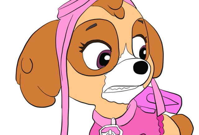 最喜欢汪汪队中的天天啦,快来学这幅可爱漂亮的卡通简笔画吧