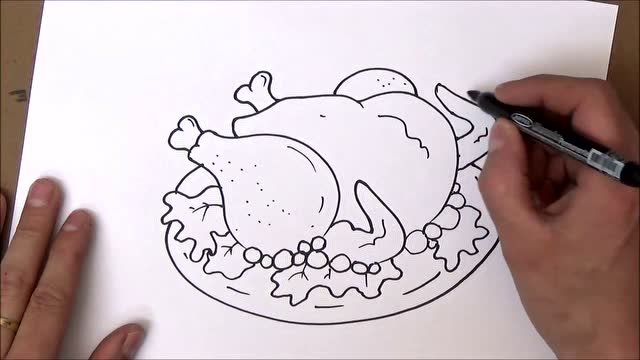 烤鸡腿怎么画简笔画图片