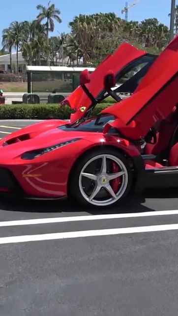 价值上千万的法拉利刚刚到店里,蝴蝶门打开的那一刻才叫做霸气