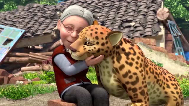 熊出没之探险日记:光头强救出了豹子,把它送回老奶奶身边!