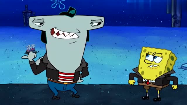 海绵宝宝和鲨鱼帮派午夜海底兜风真潇洒