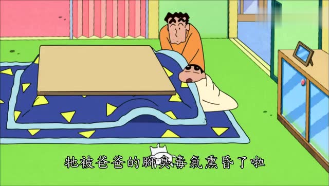 蜡笔小新 小白当暖炉?太可怜啦