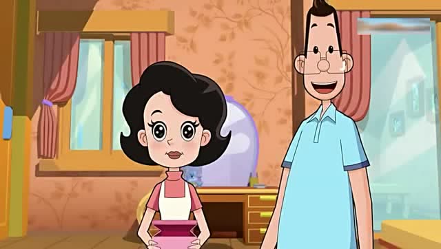 围裙妈妈和小头爸爸是不是太喜欢大头儿子的礼物了