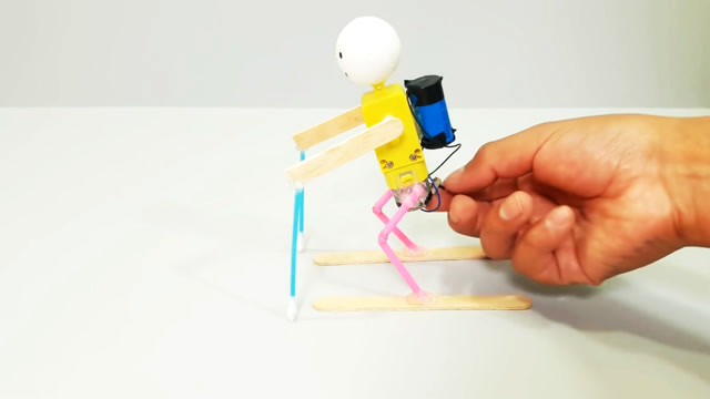 创意玩具教学,电动滑雪人偶玩具的制作方法,diy手工制作
