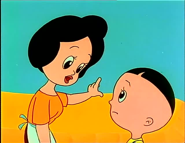 围裙妈妈教育大头儿子,进门要先敲门,大头儿子重新来一遍