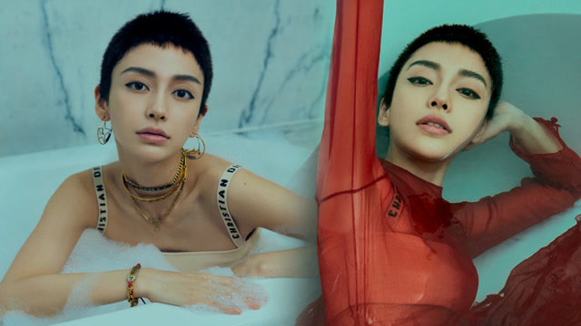 angelababy寸头造型登封面 棱角鲜明硬朗十足