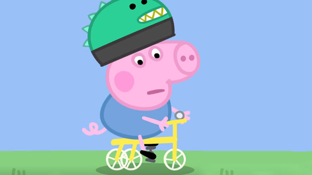 小猪佩奇乔治骑自行车图片