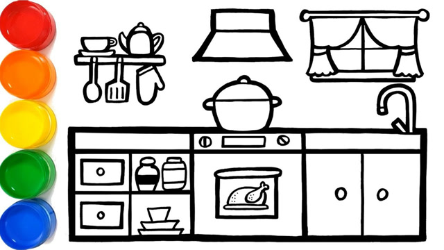 怎样画厨房简笔画图片