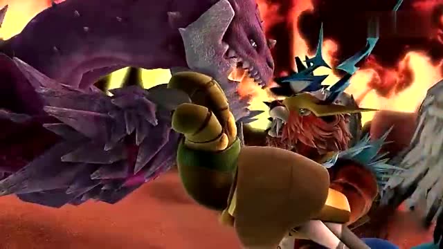 五灵王和魔龙王使用相同的元素战斗,实力不相上下,胜负难分!