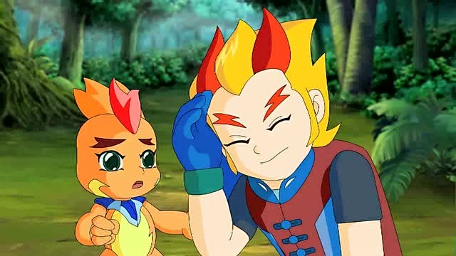 晶码战士:炎龙兽把龙炎叫醒了,他不知道发生了什么事情!