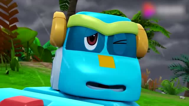 帮帮龙出动:斯东把块头大的恐龙移到山坡上,佩利照顾小恐龙!