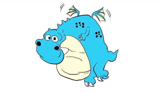 胖胖的小飞龙儿童卡通简笔画