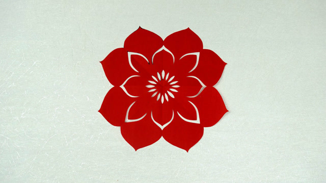 莲花花冠剪纸,一起来学习剪纸了