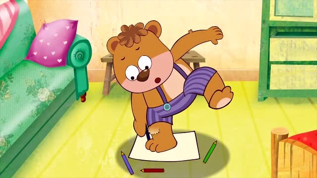 儿童益智早教动画:笨熊买鞋