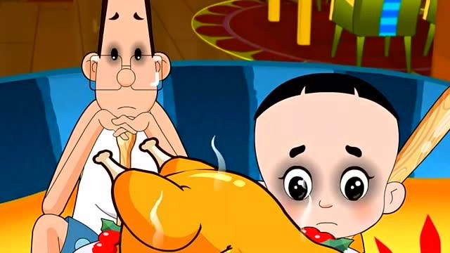 烧鸡被吃的干干净净,大头儿子和小头爸爸要求抓小偷了