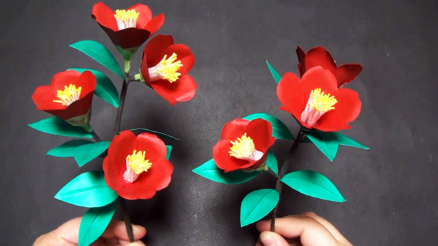 创意手工diy,教你用纸制作漂亮的山茶花