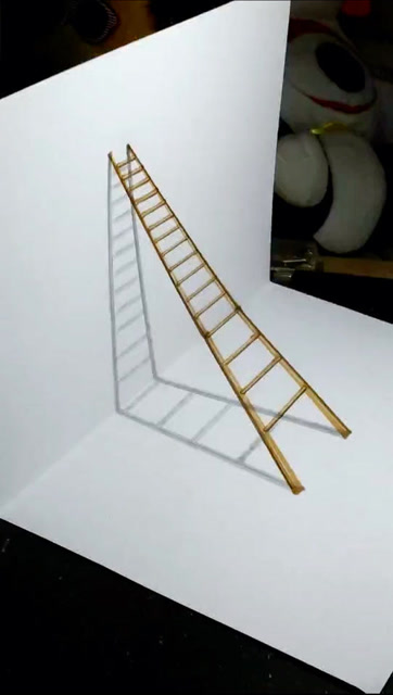 教你画3d立体画梯子很简单的你也试试