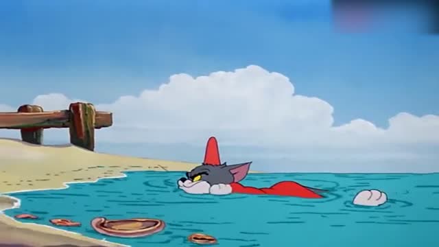 猫和老鼠:杰克跟汤姆海边的恶战,真是刺激!