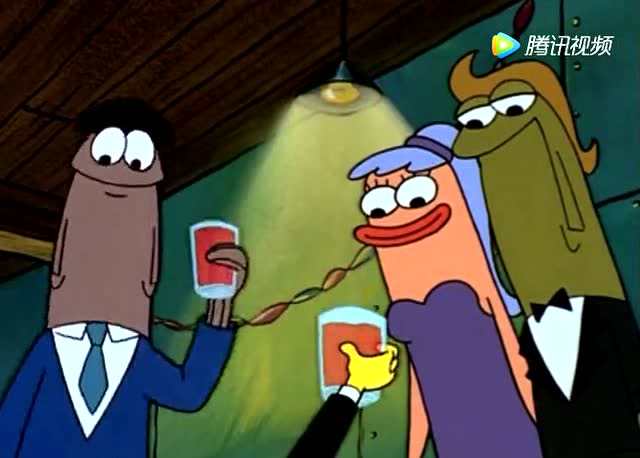 海绵宝宝扮蟹老板女儿的男朋友,聚会现场太逗了