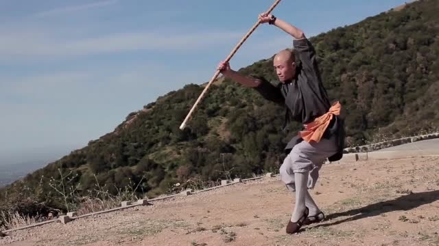 美国的少林武僧,释延悦的烧火棍法