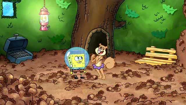 海绵宝宝:珊迪家里好多坚果都储藏不完了