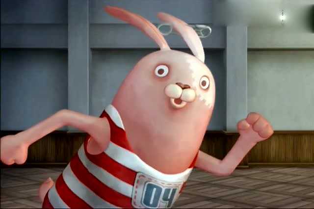 越狱兔:红兔子对战机器人,机器人弱爆了,让红兔子一脚踢飞了