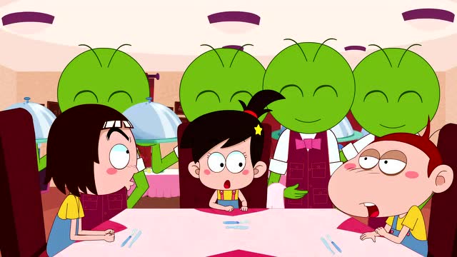 阿u之爆笑校园:胖子吃个开胃餐居然吃饱了,好东西在后面呢!