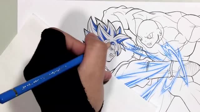 超级赛亚人之蓝对吉连,画的是栩栩如生呀,真传神