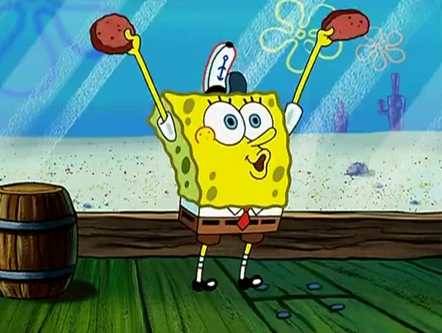 海绵宝宝:海绵宝宝叫来蟹老板,要给他看两个普通的蟹黄堡