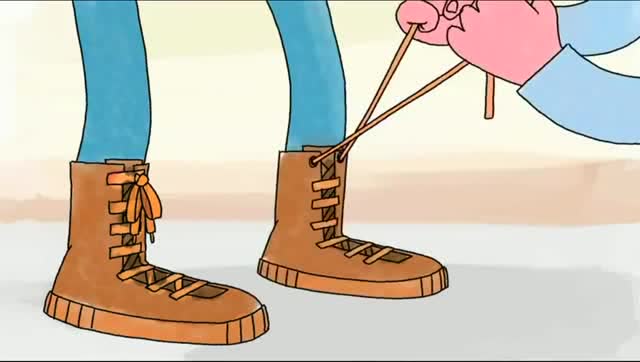 黑色幽默 不会系鞋带的小孩