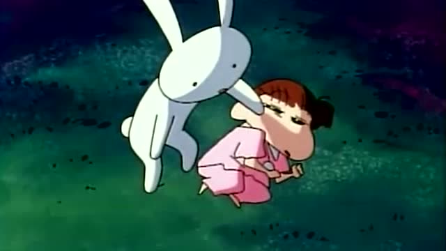 蜡笔小新:妮妮最开始还是很温柔的,完全没有打兔子的嗜好!