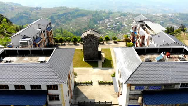 航拍重庆万州太安镇丁家楼子