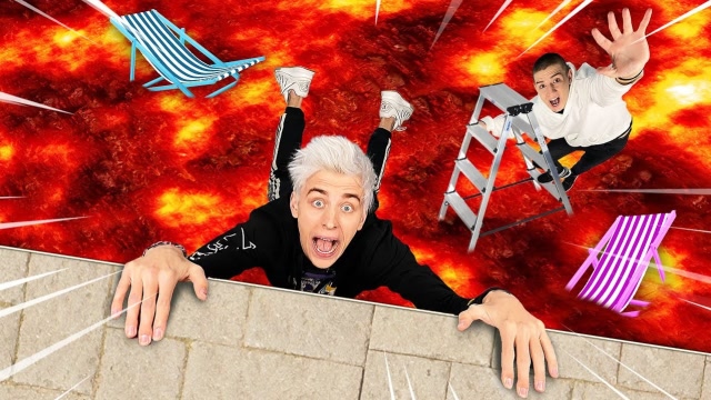 老外奇葩挑战,在家上演"火山漂流记",全程惊险又刺激!