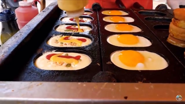 鸡蛋车轮饼|韩国街边美食