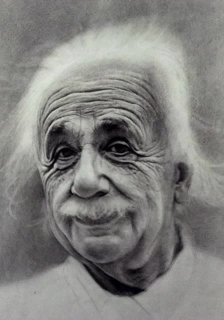 素描头像-爱因斯坦