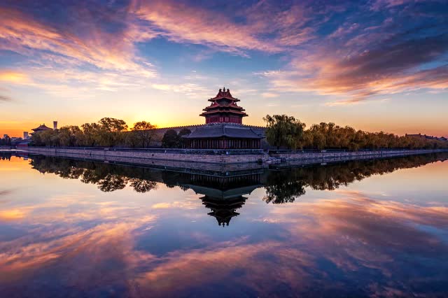 角楼晨光-故宫角楼 mo