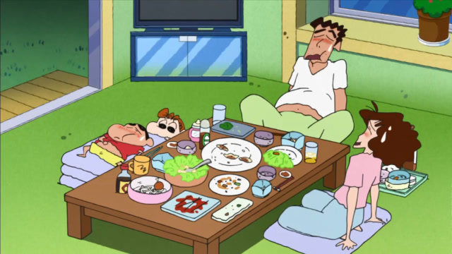 继特大号拉面事件之后,小新家再次展现了大胃王家族的实力