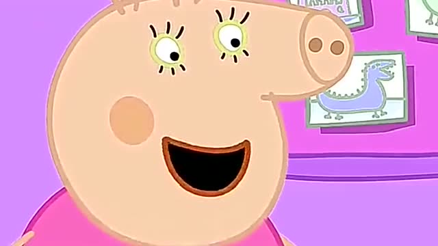 小猪佩奇佩琪成了缺巴齿,拿着牙齿很不开心,猪妈妈认真教导