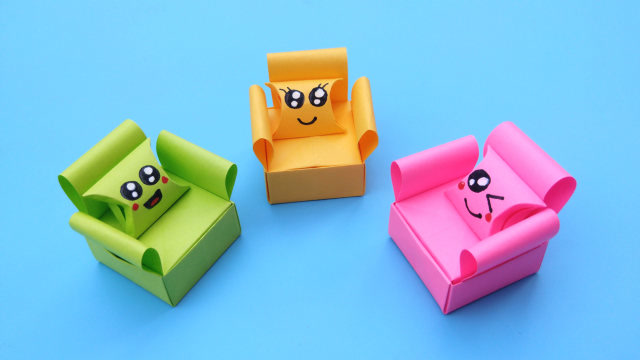 教你折纸迷你家具小沙发,做法简单又可爱,小朋友都喜欢