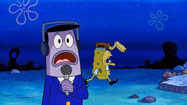 野人海绵宝宝为了穿上小鞋,选择用手走路!