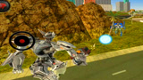 机械鲨英雄：战机机器人向着大BOSS，连续发射炮弹！