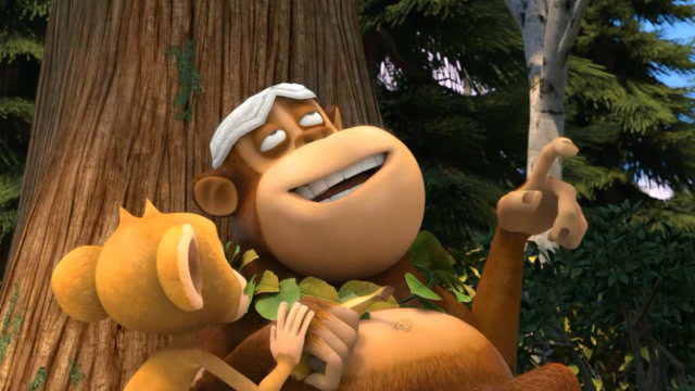 熊出没:美女救了摔晕的吉吉国王,这个老猴子觉得自己遇见天使了